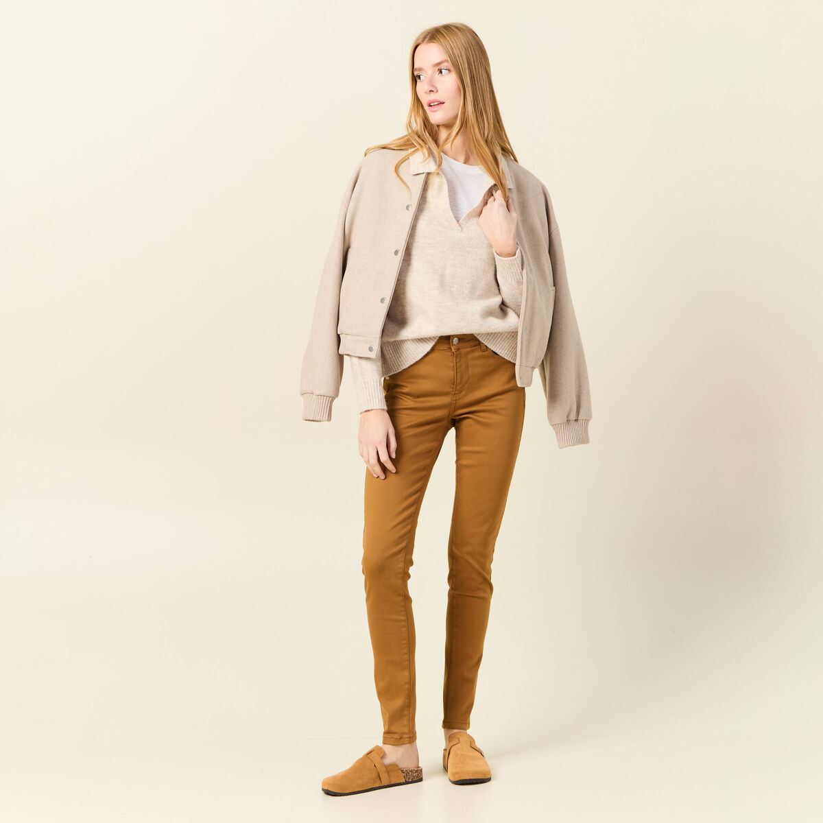 Pantalon Audrey - skinny push up marron femme