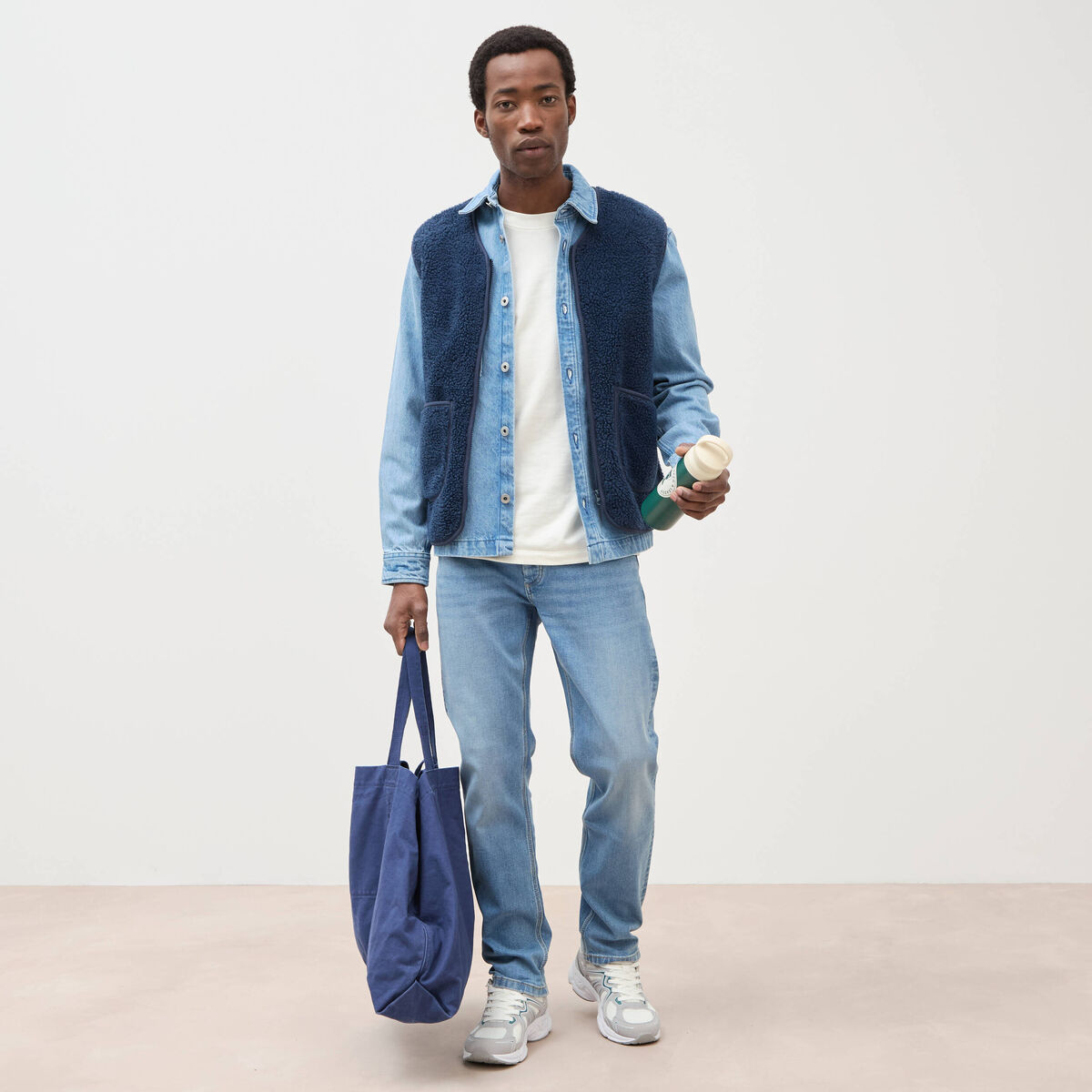 Jeans straight denim used homme