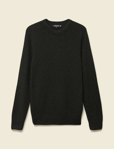 Pull manches longues fabriqu&eacute; en France vert kaki homme
