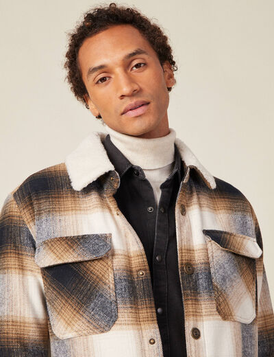 Veste surchemise ample ecru homme