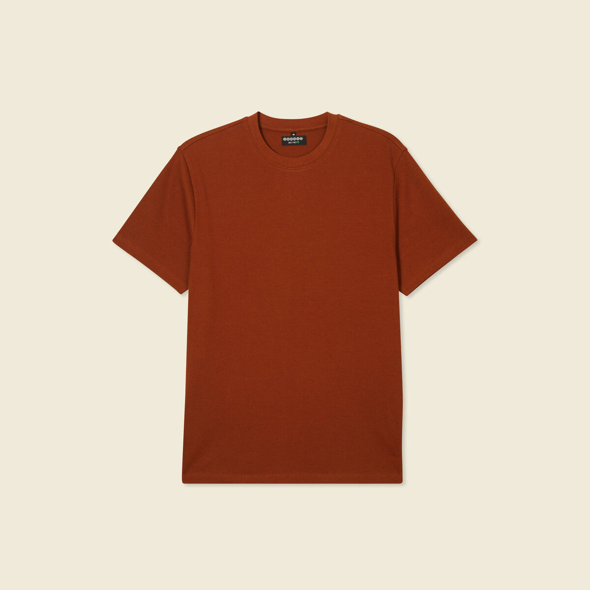 T-shirt manches courtes marron cognac homme