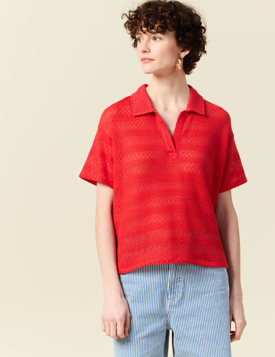 T-shirt manches courtes rouge femme