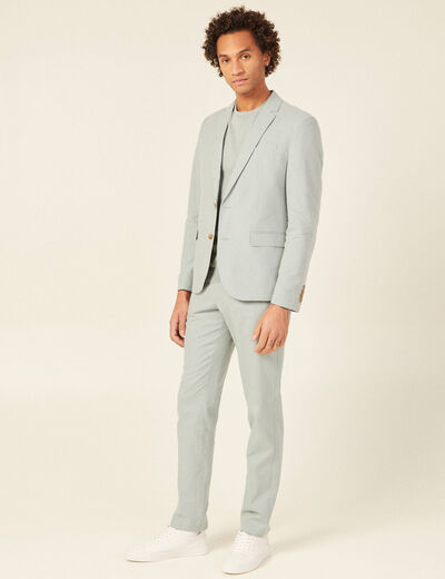 Veste blazer boutonnée bleu gris homme
