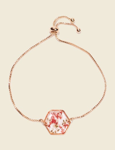 Bracelet ornement en résine rouge clair femme