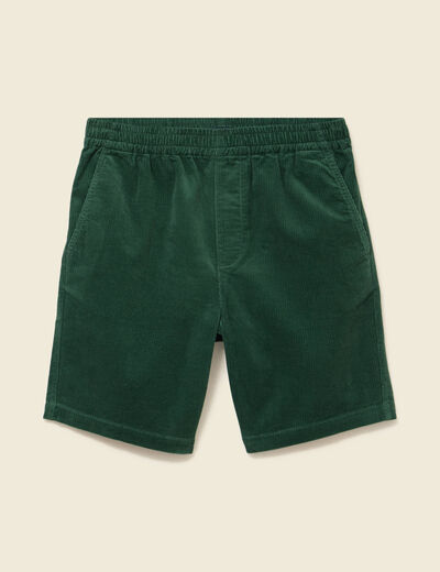 Bermuda en velours vert homme