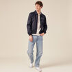 Veste broderie bas resserr&eacute; bleu marine homme