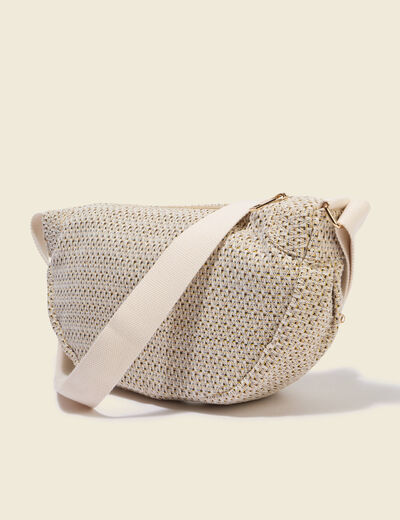 Sac bandouli&egrave;re avec doublure sable femme