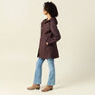 Parka longue à capuche marron foncé femme