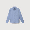 Chemise manches longues bleu gris homme