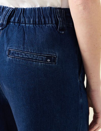 Jeans large taille haute denim brut femme