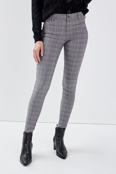 Pantalon skinny gris femme