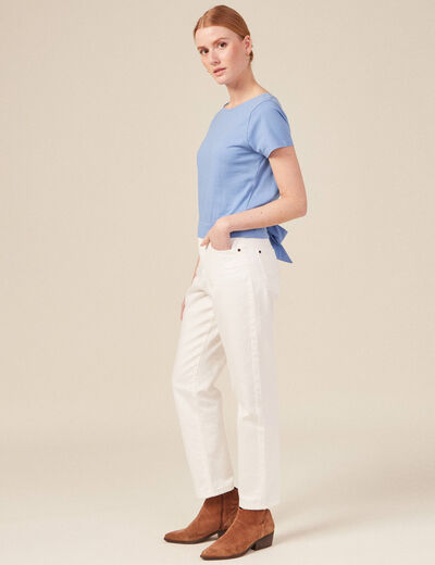 T-shirt manches courtes bleu lavande femme