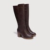 Bottes &agrave; talon marron fonc&eacute; femme
