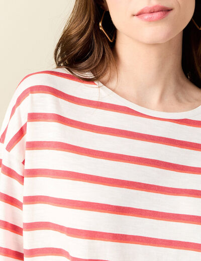 T-shirt manches courtes ecru femme