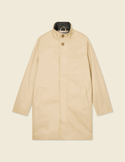 Trench mi-long col montant gris homme