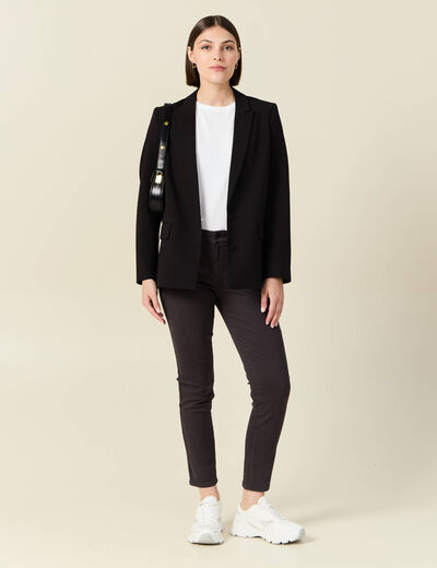 Pantalon slim 7/8ème gris foncé femme
