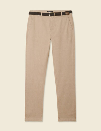 Pantalon chino straight taupe homme