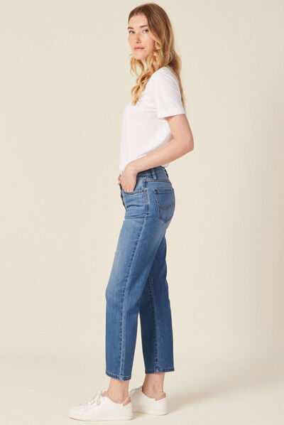 Jeans bootcut 7/8ème denim used femme