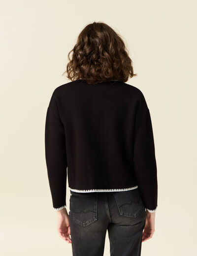 Gilet manches longues noir femme