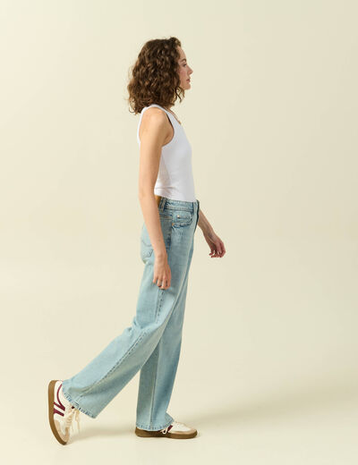 Jeans large taille standard bleu femme