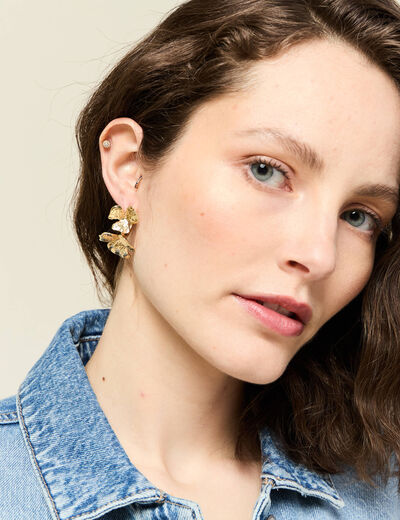Boucles d'oreilles pendantes couleur or femme