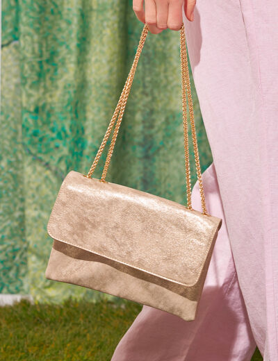 Sac métallisé couleur or femme