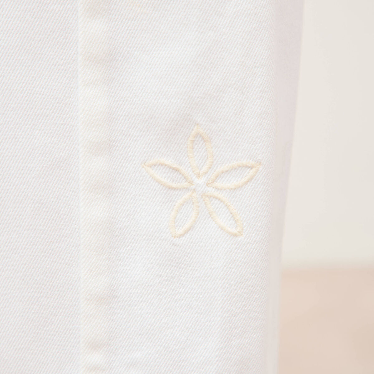 Jeans barrel taille haute 7/8&egrave;me denim blanc femme