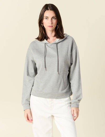 Sweat à capuche gris femme
