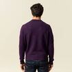 Pull manches longues col rond violet fonc&eacute; homme