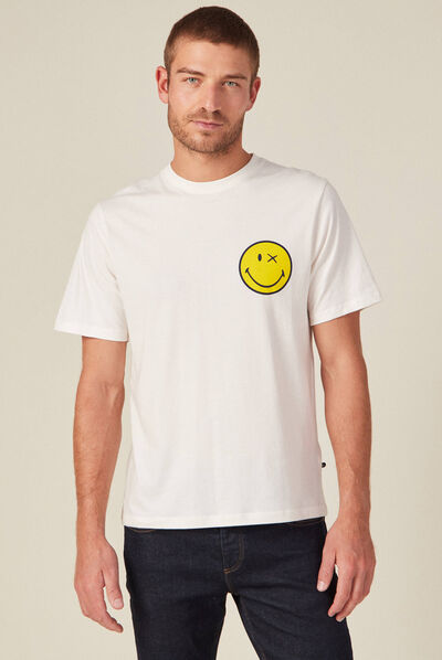T-shirt SmileyWorld ecru homme