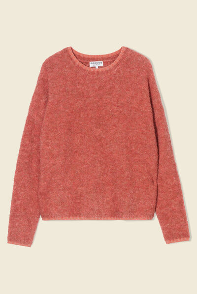 Pull éco-responsable orange foncé femme