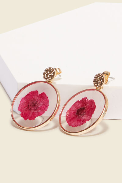 Boucles d'oreilles pendantes prune femme