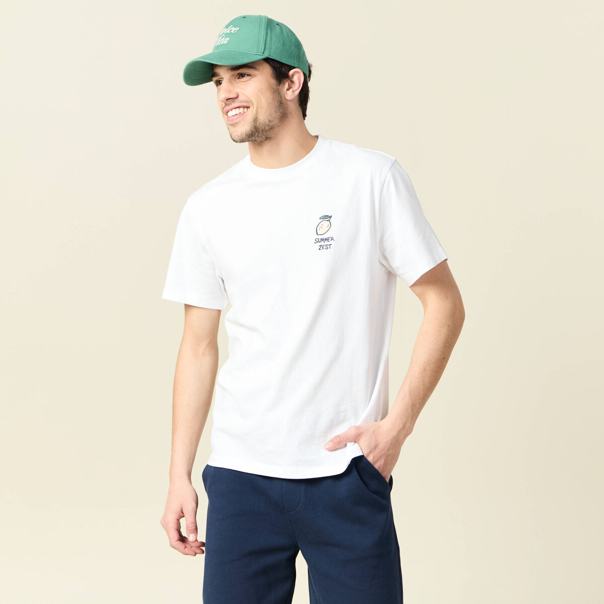 T-shirt manches courtes blanc homme
