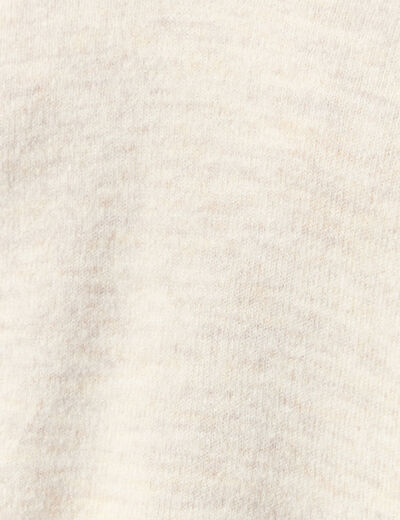 Pull manches longues col en V creme femme