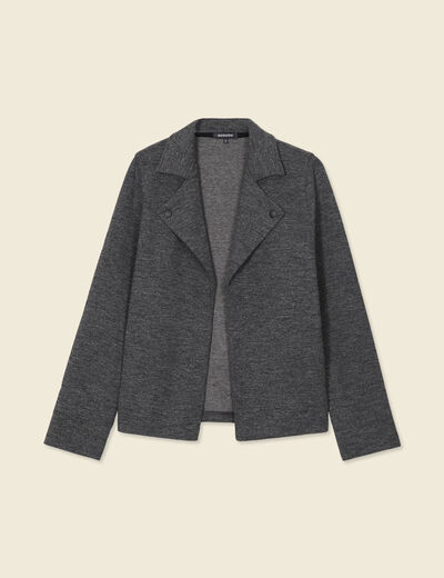 Gilet manches longues gris femme