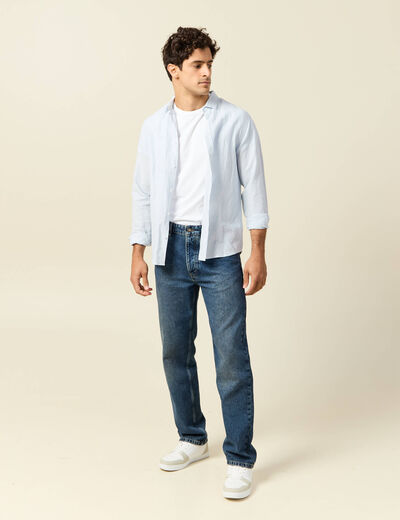 Jeans large longueur 32 en coton bleu homme