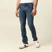 Jeans straight 5 poches denim blue black homme