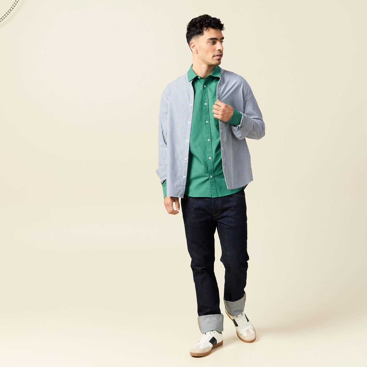 Chemise manches longues bleu marine homme