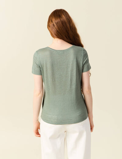 T-shirt éco-responsable vert kaki femme