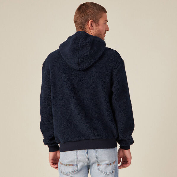 sweat a capuche sherpa bleu marine homme Sweat à capuche sherpa bleu marine homme