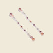 Boucles d'oreilles pendantes gris argent femme