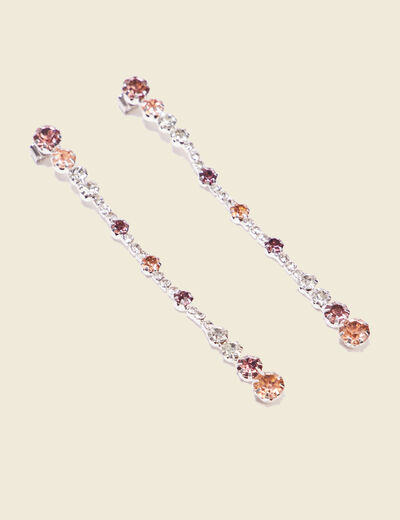 Boucles d'oreilles pendantes gris argent femme