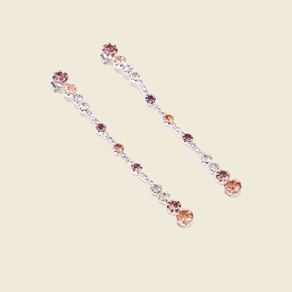 Boucles d'oreilles pendantes gris argent femme