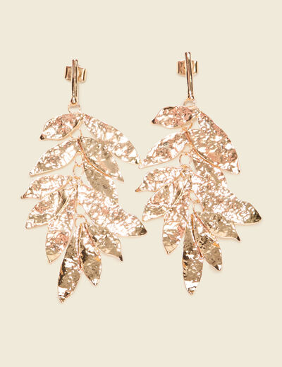 Boucles d'oreilles pendantes couleur or femme