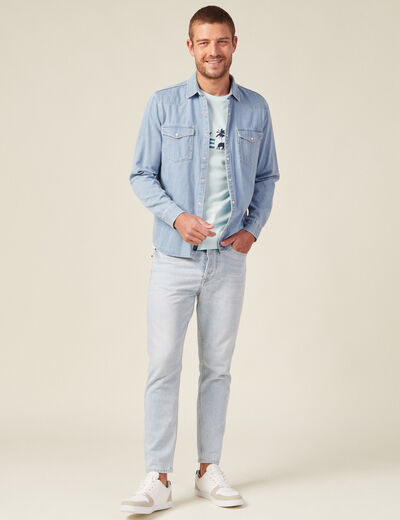 T-shirt manches courtes bleu clair homme