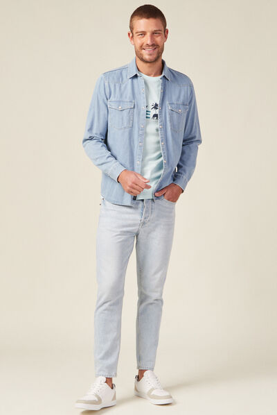 T-shirt manches courtes bleu clair homme