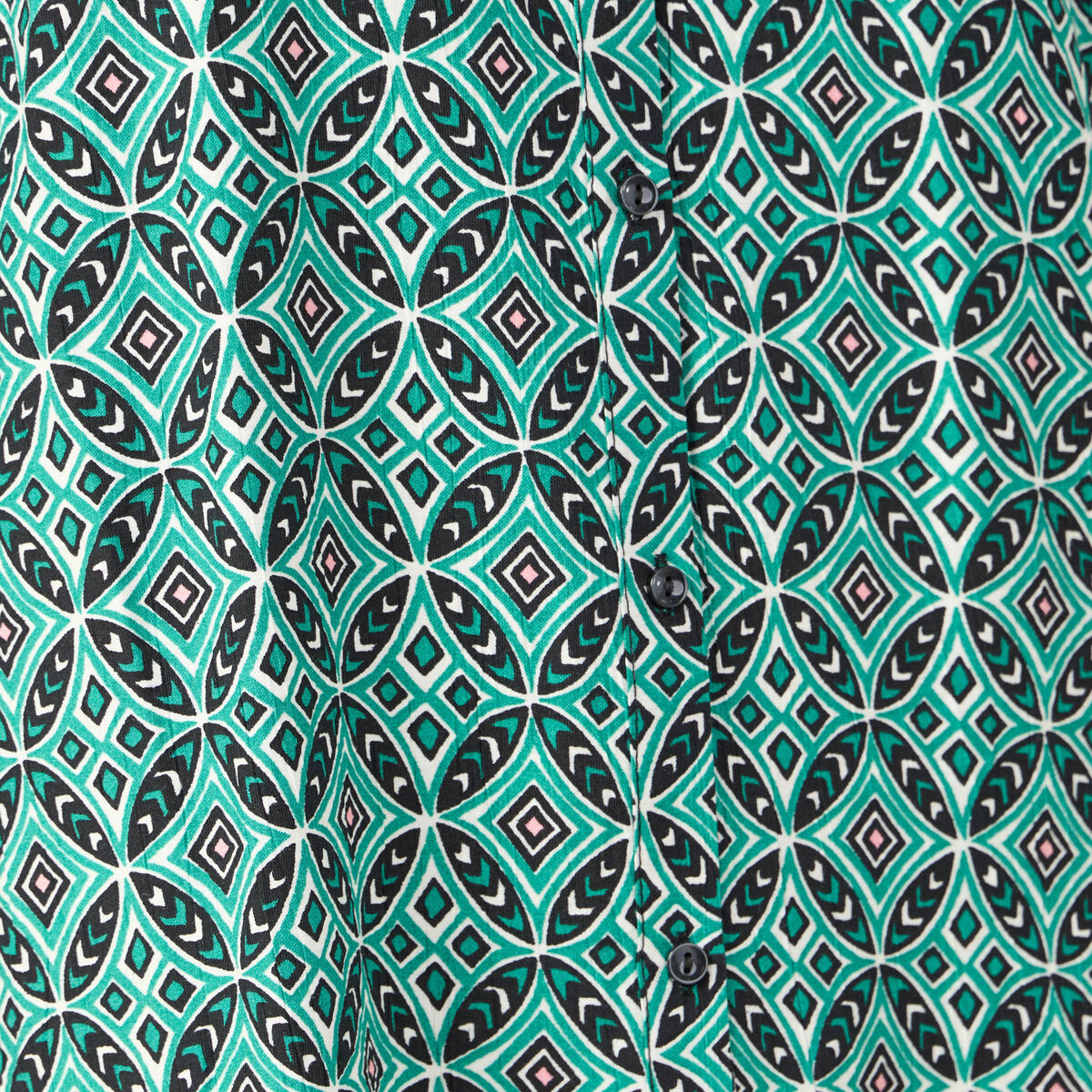 Robe courte &eacute;vas&eacute;e manches longues vert femme