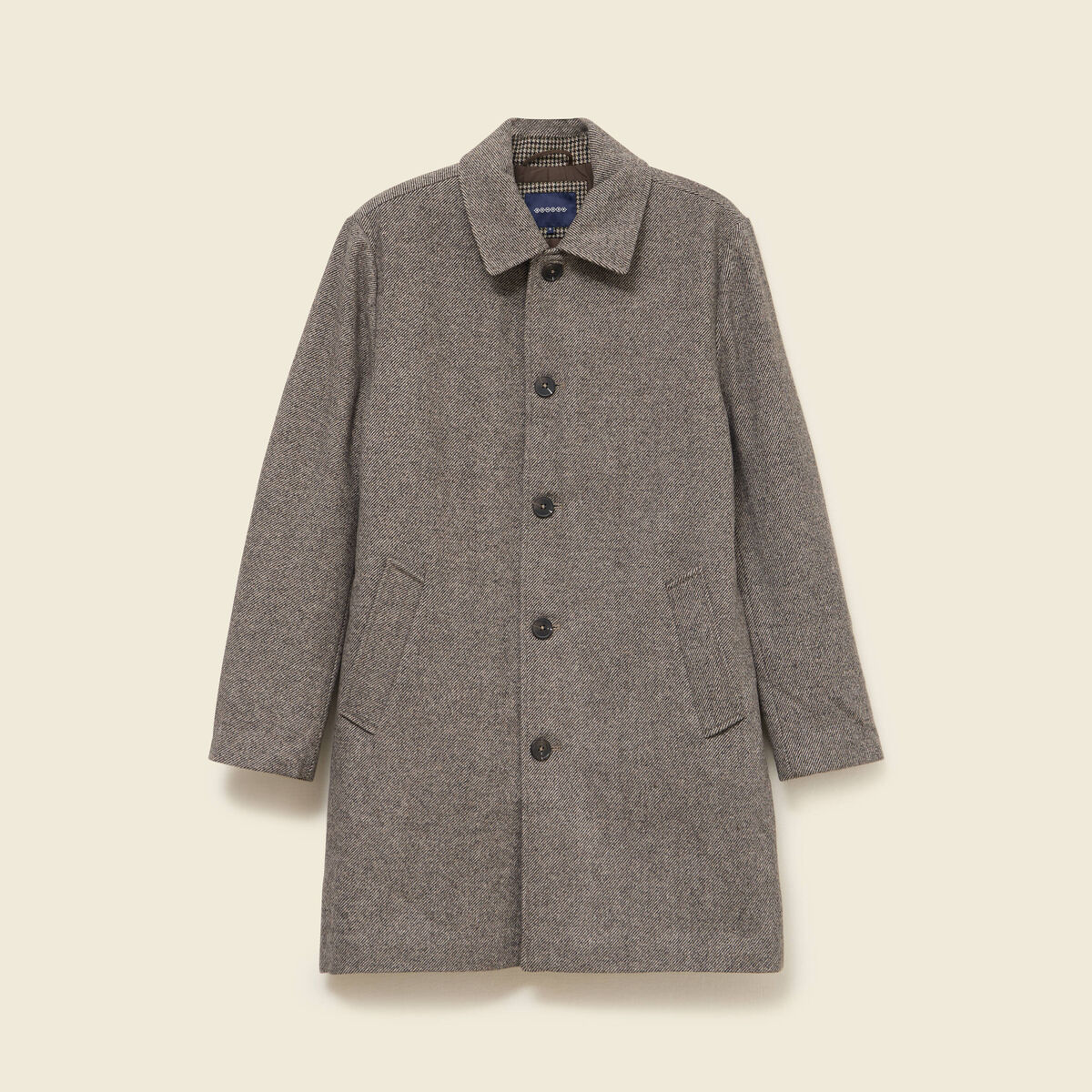 Manteau droit long col classique beige homme