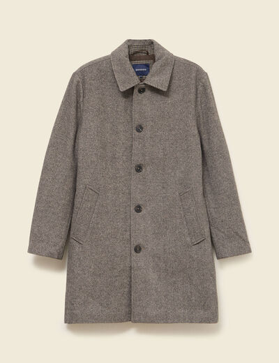 Manteau droit long col classique beige homme