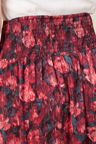 Jupe longue évasée fendue noir femme
